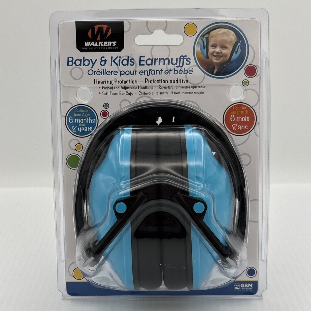 Walker's Children Baby & Kids Ear Muffs Toddler Hearing Protection Folding BLUE